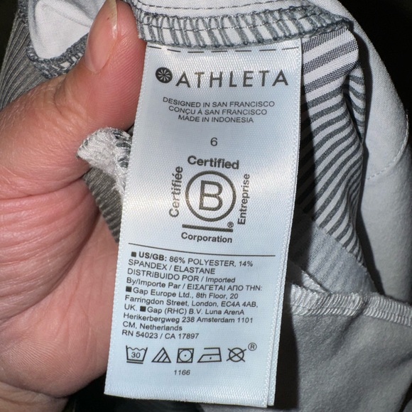 Athleta Brooklyn textured ankle pant city stripe coast gray. Size 6. - Picture 13 of 14